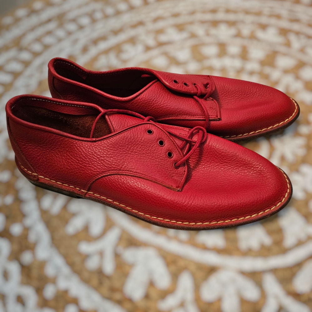 Classic Red Leather Men's Shoes
